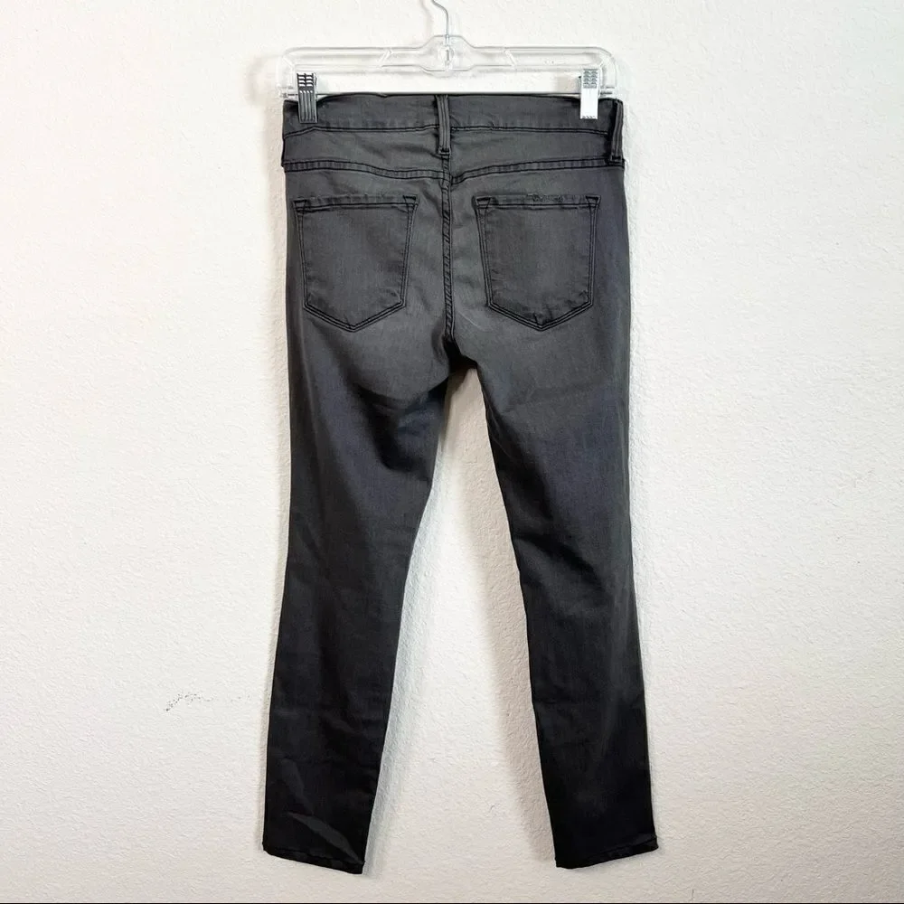 FRAME Le Skinny De Jeanne Jeans Women’s 25 Distressed Mid Rise Stretch Denim